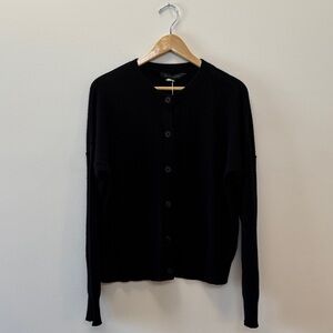 Skull Cashmere Black Button-Up Cardigan